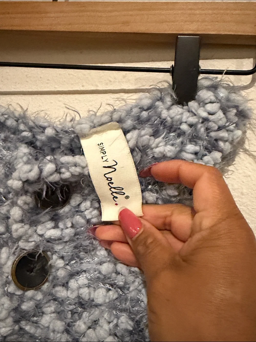 Simply Noelle Gray Faux-Shearling Button Neck Warmer